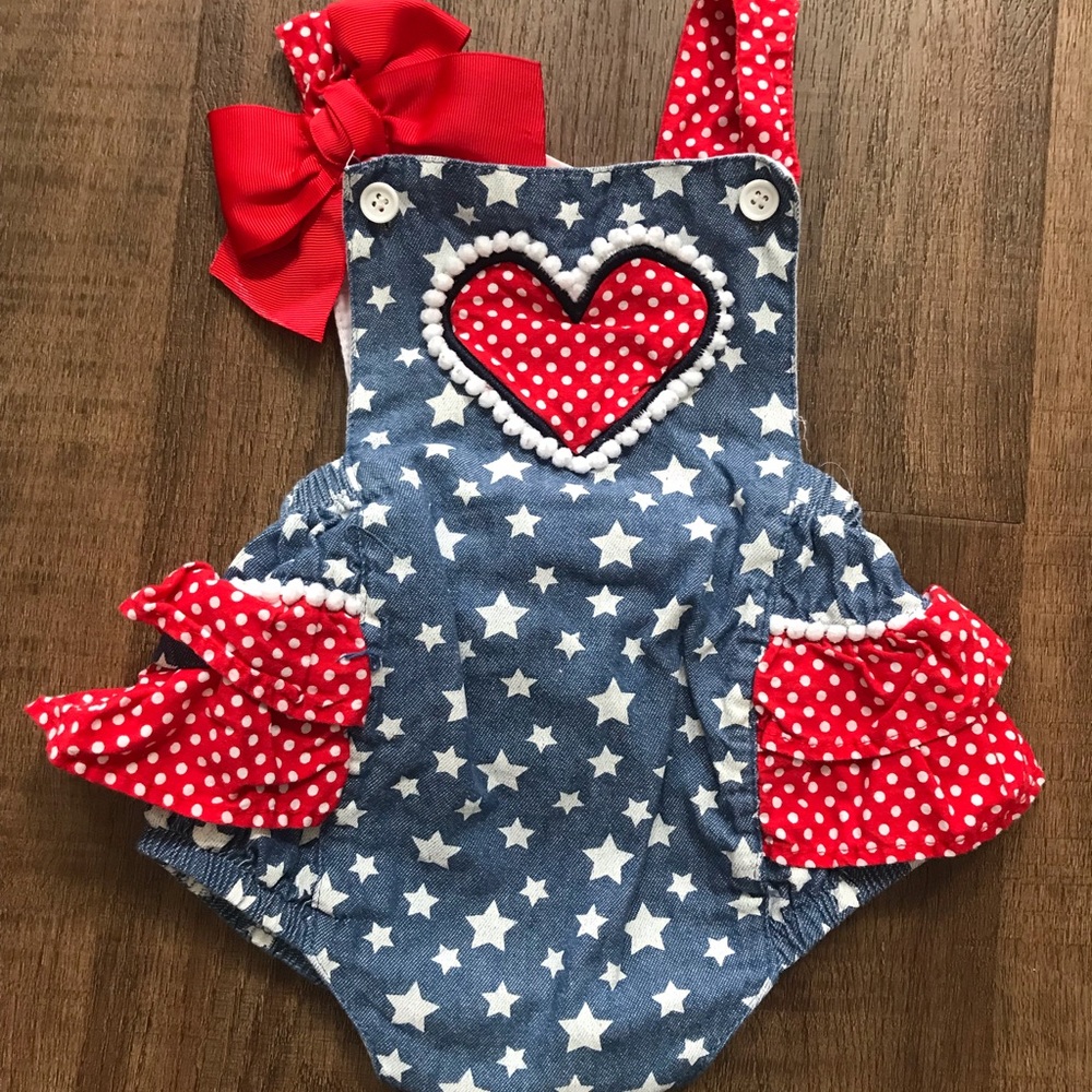 Little Lass Baby 4th of July romper